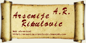 Arsenije Ripulović vizit kartica